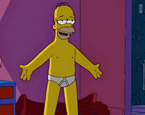 Skinny Homer Simpson Hiding Fats GIF