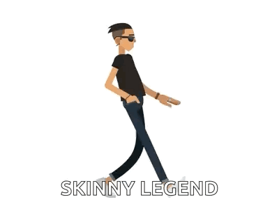 Skinny Legend Cartoon Man Walking