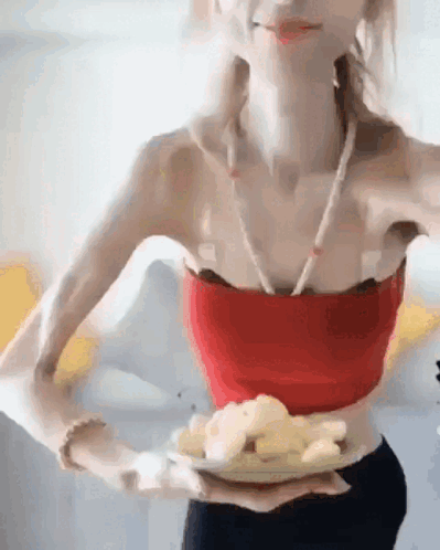 Skinny Woman Eating GIF