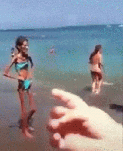 Skinny Woman On Beach GIF