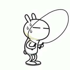 Tuzki Skipping Rope Sweating GIF