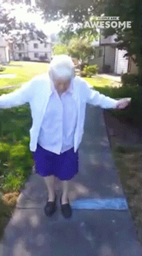 Old Lady Skipping Rope GIF