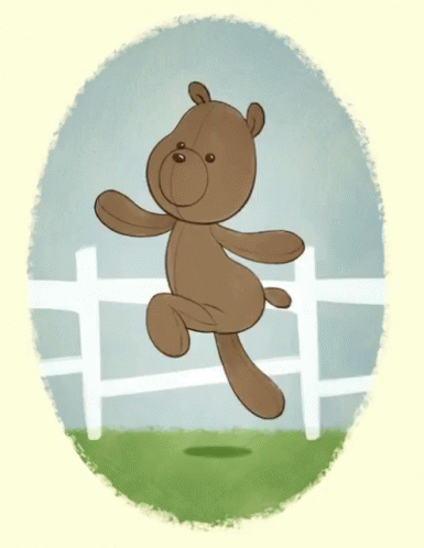 Bear Animation Happy Skipping GIF