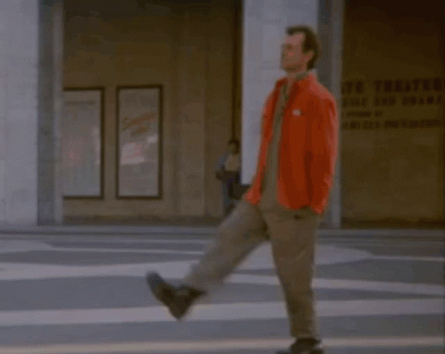 Ghostbusters Peter Venkman Skipping GIF
