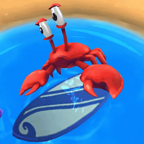 Cute Crab Animation Skipping GIF