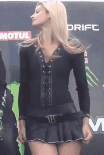 Woman Windy Skirt GIF