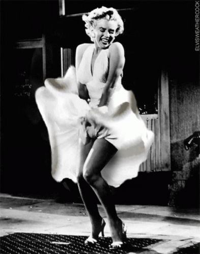 Marilyn Monroe White Dress Skirt Blown GIF