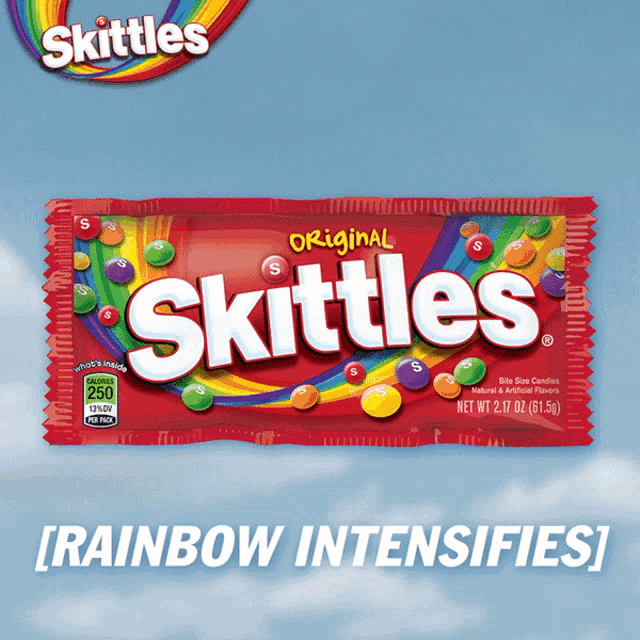 Skittles Rainbow Intensifies Gif GIF