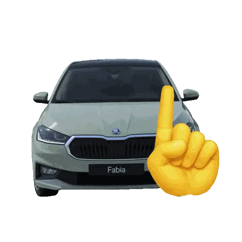 Skoda Fabia Car Pointed At by Yellow Finger