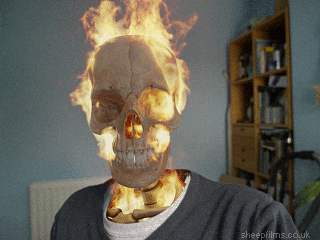 Skull Crushers Fire Burning GIF