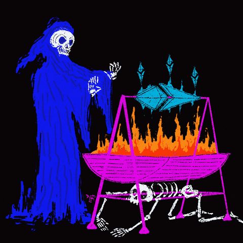 Skull Crushers Flame Cooks GIF