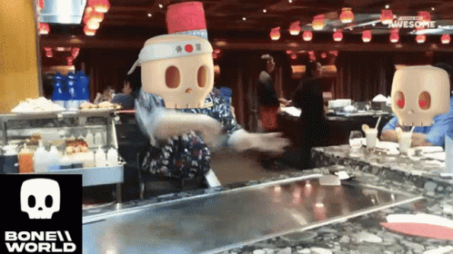 Skull Head Makes Hibachi GIF