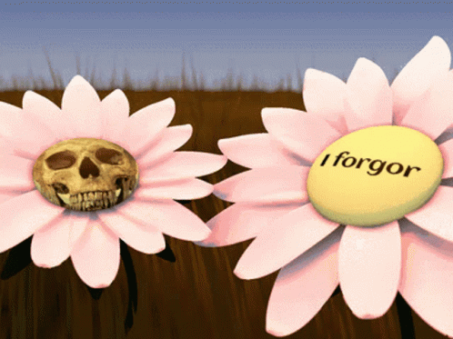 Skull Meme Blooming Flower GIF