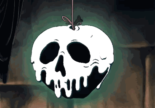Skull On Cartoon Apple