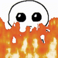 Skull Surrounded by Flames