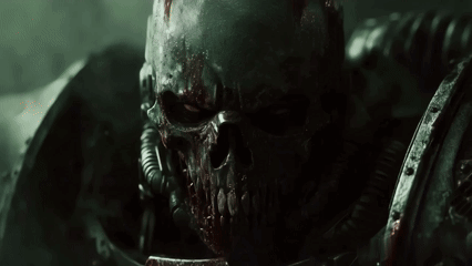 Skull With Blood on Face Close Up