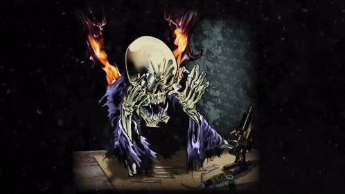 Skull With Flaming Eyes