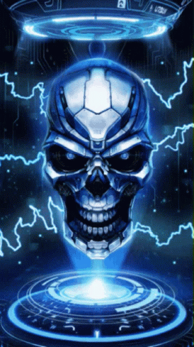 Skull With Lightning and Letter A