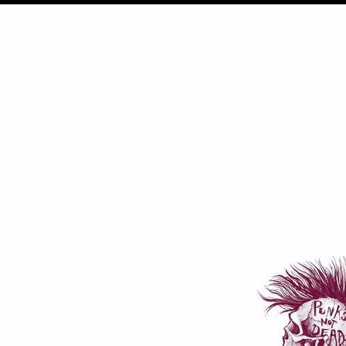 Skull with Mohawk Punk Not Dead