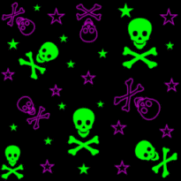 Skulls and Crossbones with Stars