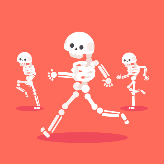Skulls Walking Fast GIF