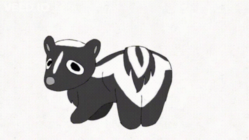 Skunk with Yellow Smoke from Tail