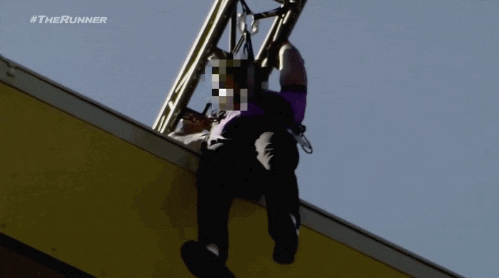 Sky Diving Mishap Hanging GIF