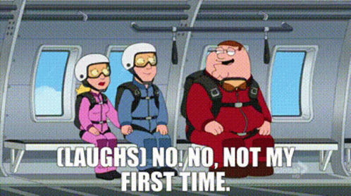 Sky Diving Peter Griffin Meme Not First Time GIF