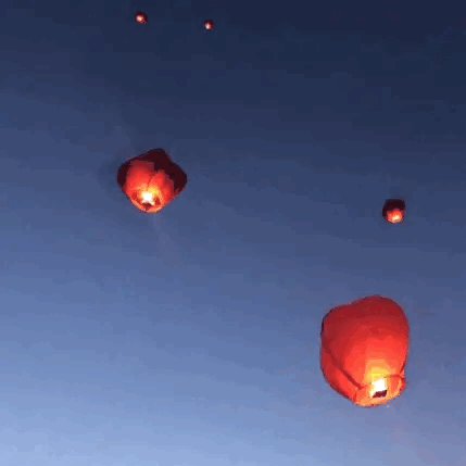 Sky Lanterns Flames GIF