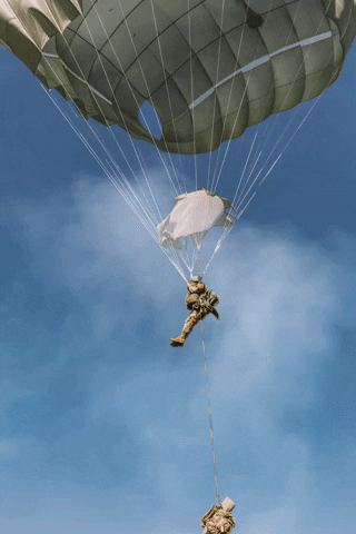 Skydiving Fall With Parachute GIF