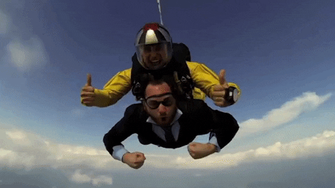 Skydiving Fc Barcelona Thumbs Up GIF
