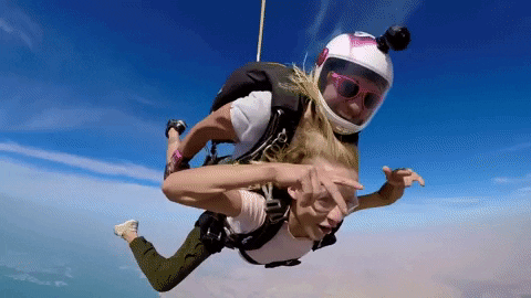 Skydiving Girl Rock And Roll GIF