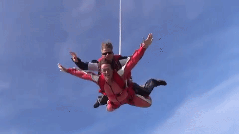 Skydiving Girl Thumbs Up GIF