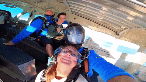 Skydiving Kid With Glasses GIF