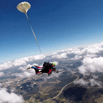 Skydiving Man With Parachute GIF
