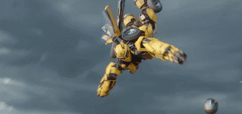 Skydiving Transformers Bumblebee Shooting GIF