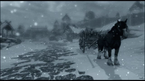 Skyrim Horse Snow GIF