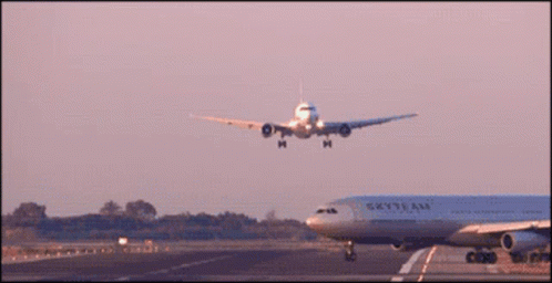 Skyteam Plane Taking Off From Airport GIF