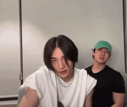 Skz Hyunjin Playing With His Friend GIF