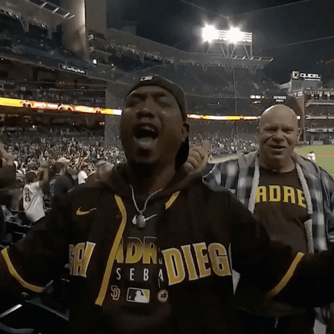 Slam Diego Padres Die Hard Fans Celebrating GIF