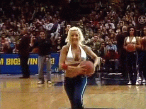 Sexy Lady Slam Dunk Split GIF