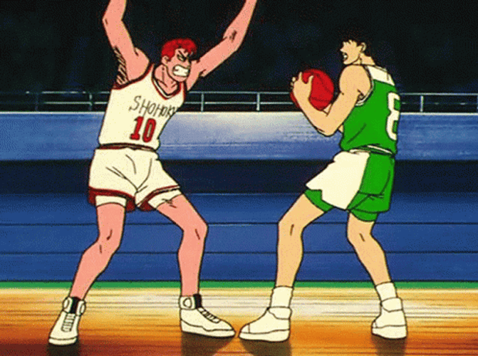 Slam Dunk Sakurago Sendo One On One GIF