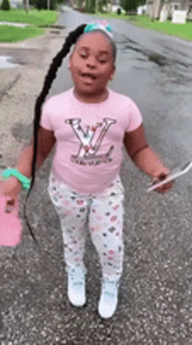 Slay Turn Cute Girl Braided Hair GIF