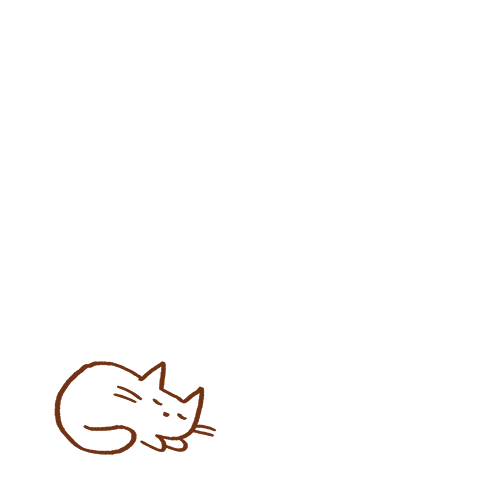 Sleep Cute White Cat In Doodle Art Style GIF