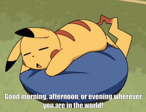 Sleep Pikachu Good Morning Anime GIF