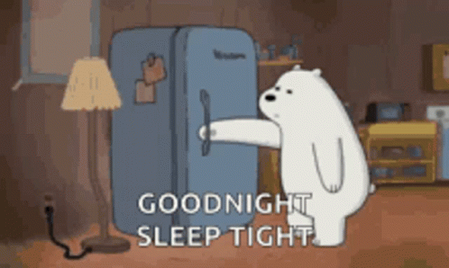 Sleep Tight Bear Inside The Refrigerator GIF