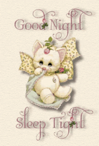 Sleep Tight Good Night Baby Kitten Sticker GIF
