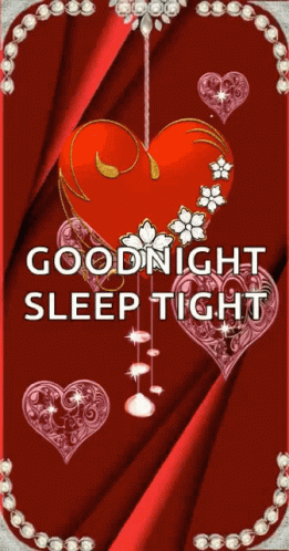 Sleep Tight Good Night Red Heart GIF
