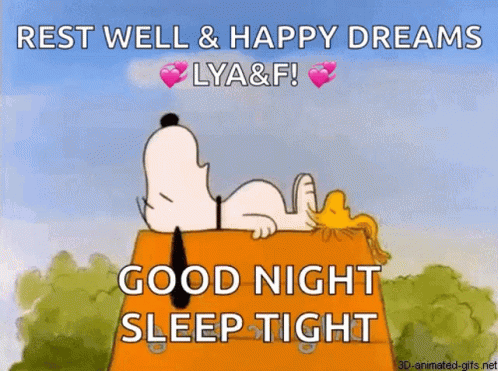 Sleep Tight Good Night Snoopy GIF