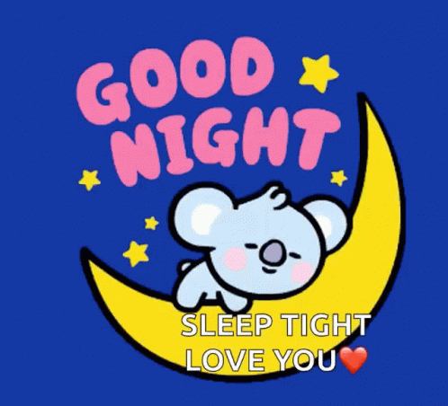 Sleep Tight Half Moon Cute Koala GIF